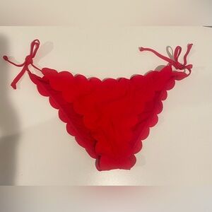 NWT Red Scalloped Bikini Bottoms